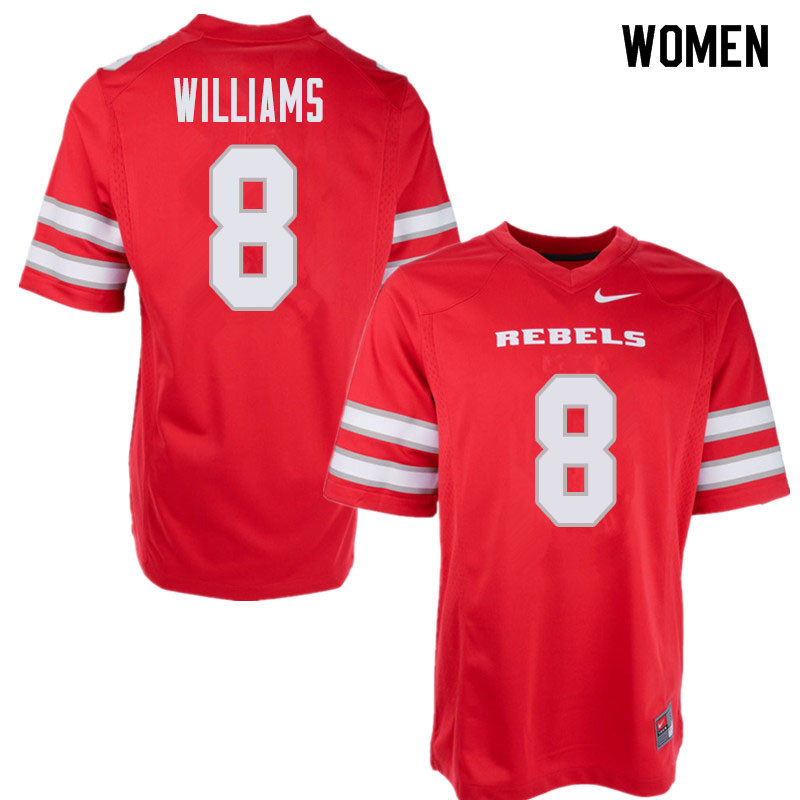 Women's UNLV Rebels #8 Charles Williams College Football Jerseys Sale-Red - Click Image to Close